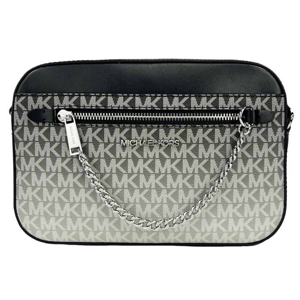 NEW Michael Kors Jet Set Large East West Zip Chain Crossbody Black Purse Handbag